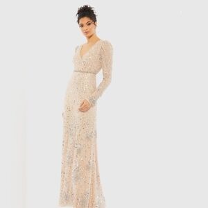 Mac Duggal 10769 Elegant Cream Evening Gown